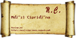 Mözl Cipriána névjegykártya